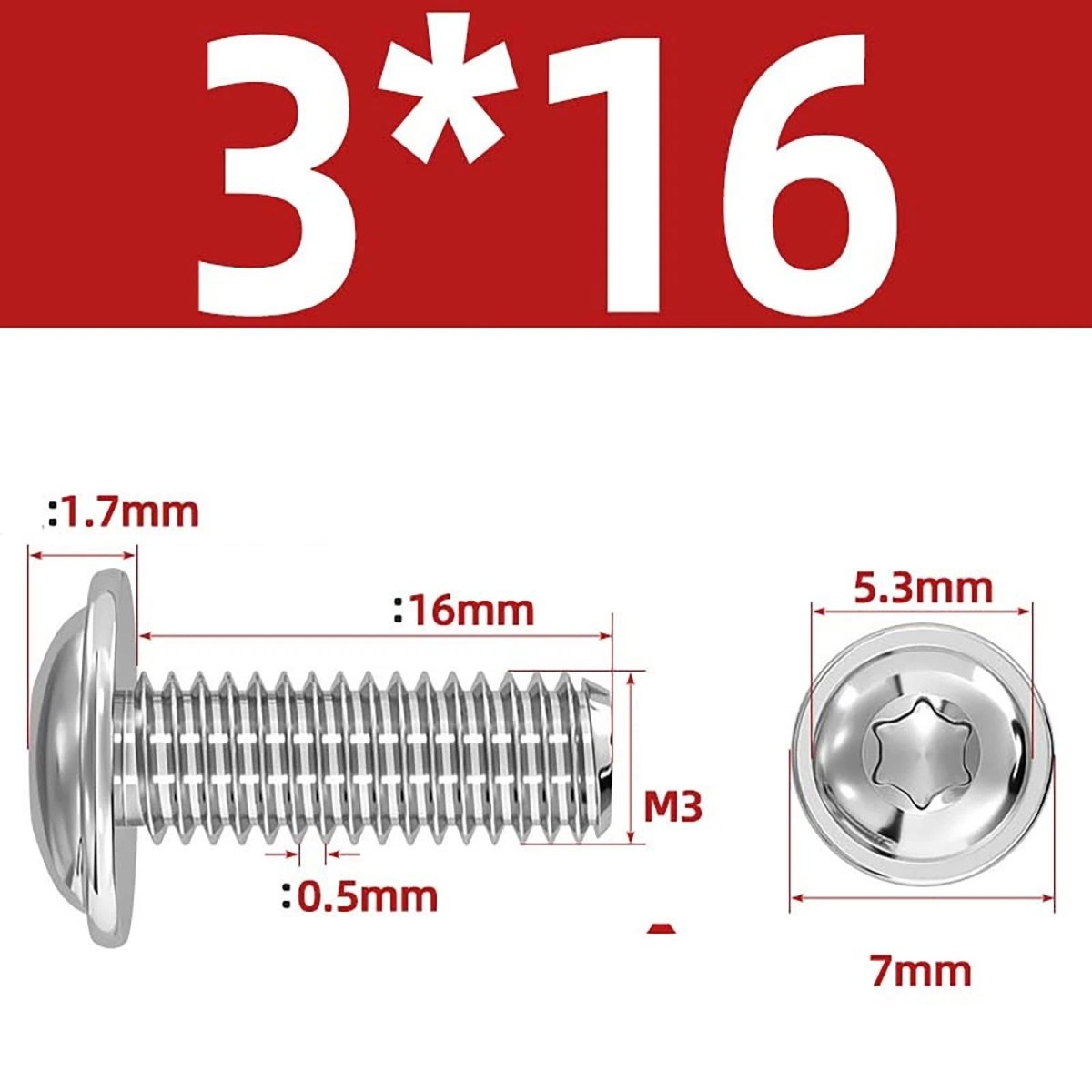 Torx Flanged Button Head Screws — 18 - 8 Stainless Steel, ISO 7380 - 2, M2 to M8 - HomeDIYer
