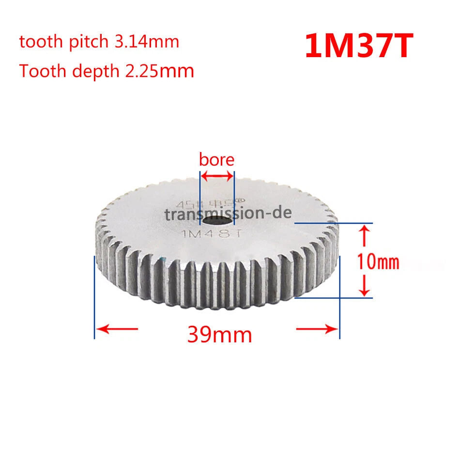 1 Mod 45# Steel Spur Gears Pinion Gear Thickness 10mm 12-160 Teeth For 3D CNC