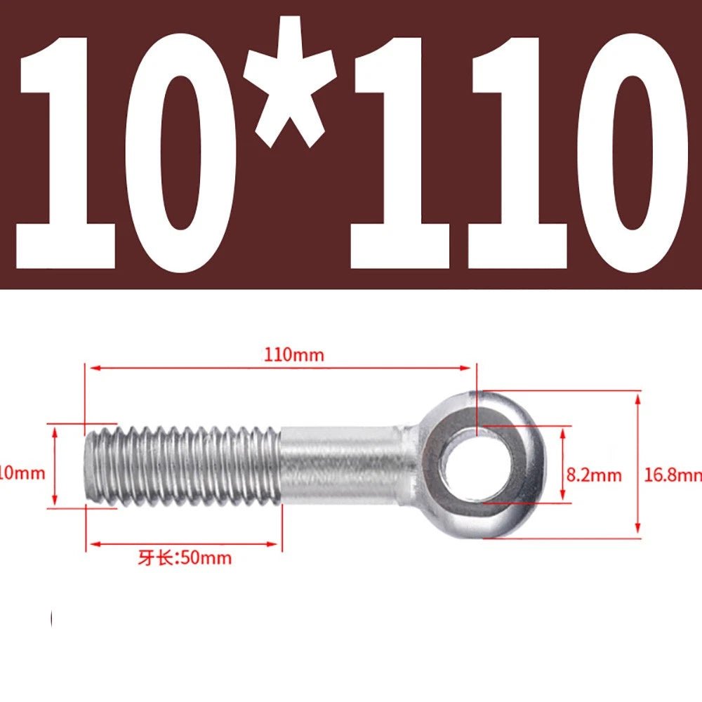 M5 - M24 A2 304 Stainless Steel Partially Threaded Forged Eye Bolts with Rings for Wire Rope & Hanging - HomeDIYer