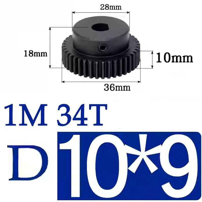 Spur Gears 1 Mod Transmission Gear With Step 45# Steel Pinion Motor Gear 30T~44T