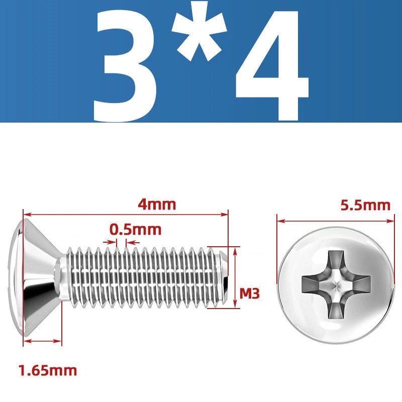 Phillips Oval Head Machine Screws Stainless Steel — M1.6 to M10, All Sizes - HomeDIYer