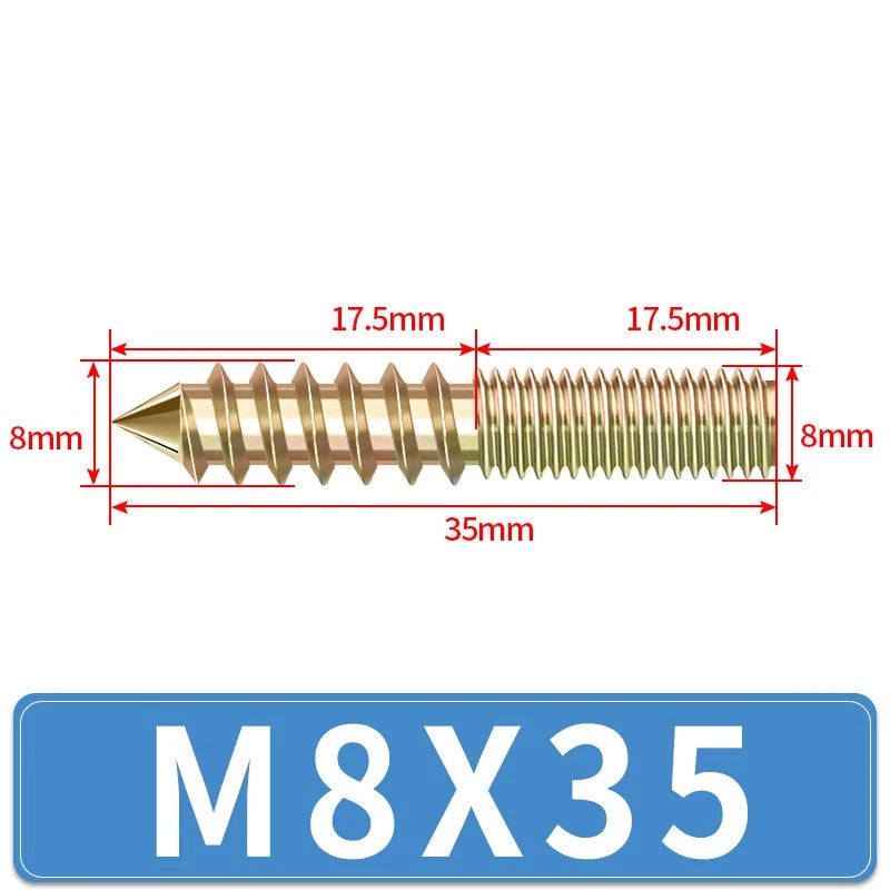M4 M5 M6 M8 M10 M12 WOOD TO METAL DOWELS DOUBLE ENDED THREADED FURNITURE SCREWS