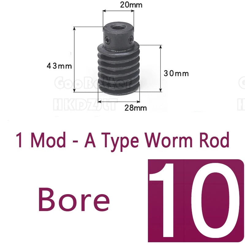 1 Modulus 24 Teeth Brass Worm Wheel Gear Pitch 3.14mm Transmission Gear,Worm Rod