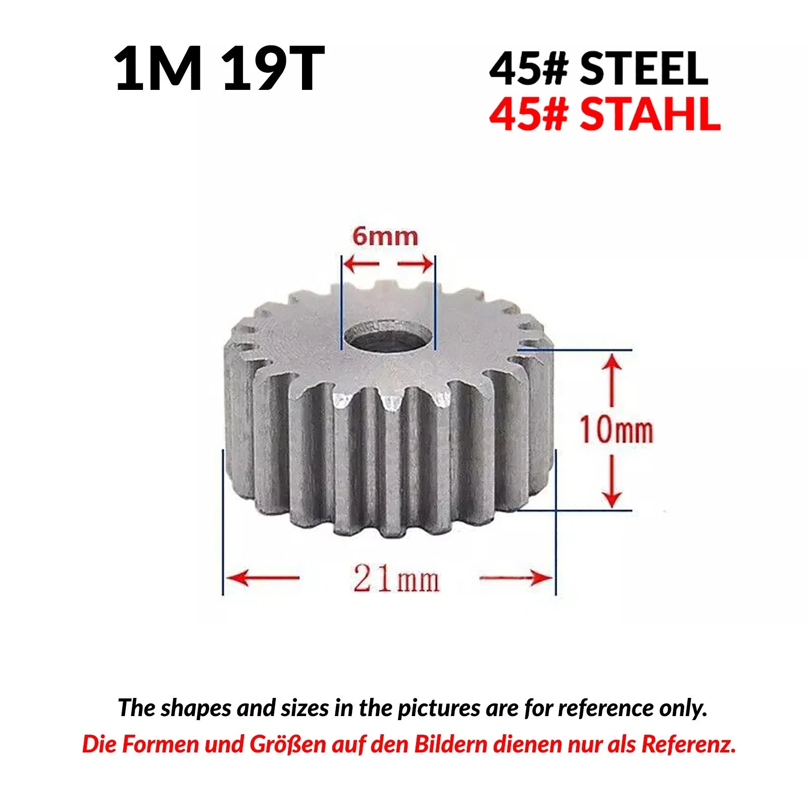 1/1.5/2 Mod 12T-150T Spur Gear 45# Steel Pinion Gear Thickn10-20mm Transmission