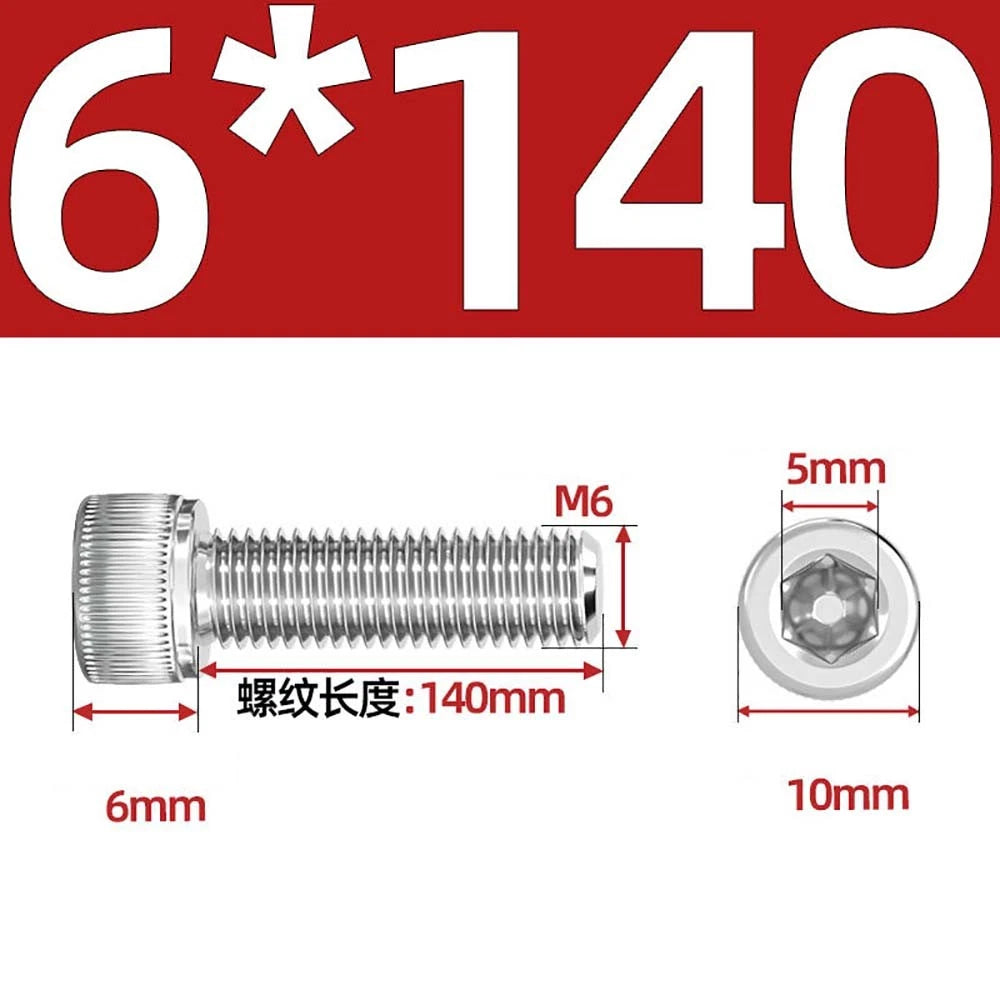 Socket Head Cap Screws – A2 Stainless Steel, M6 to M24, Hex Drive (DIN 912)