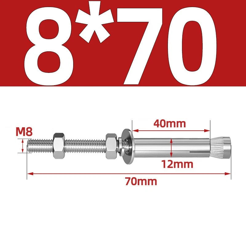 M6-M20 Stainless Steel Concrete Expansion Anchor Bolts – Extra Long