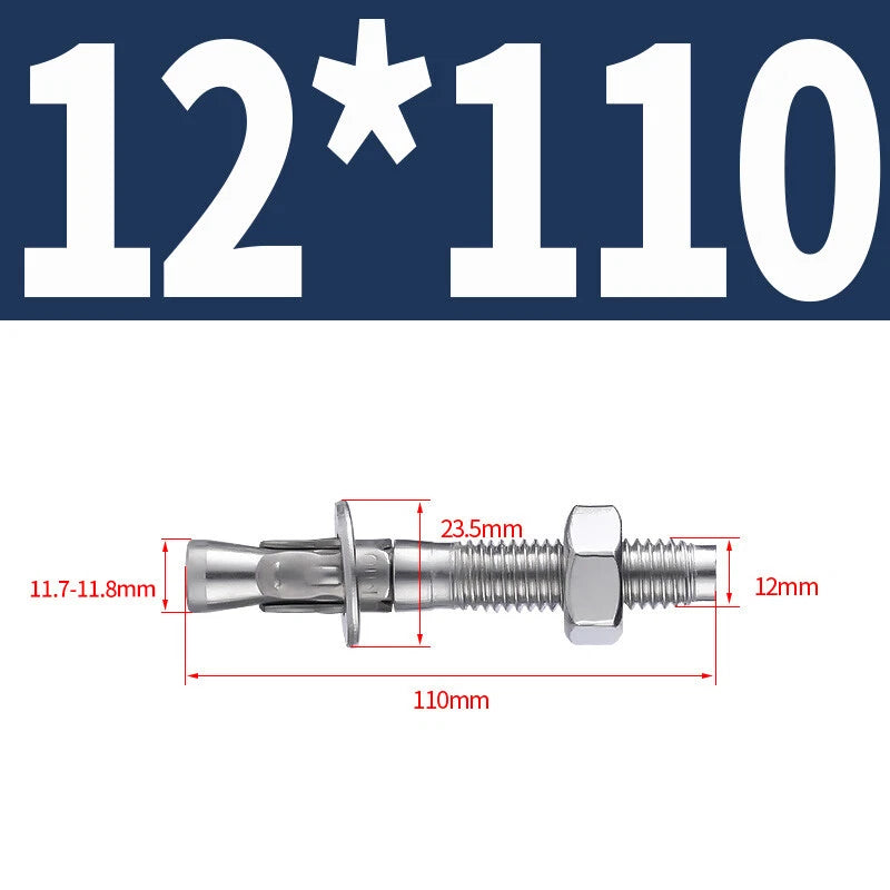 Through Bolts Wall Expansion Anchor Bolts A2 304  A4 316 Stainless Steel