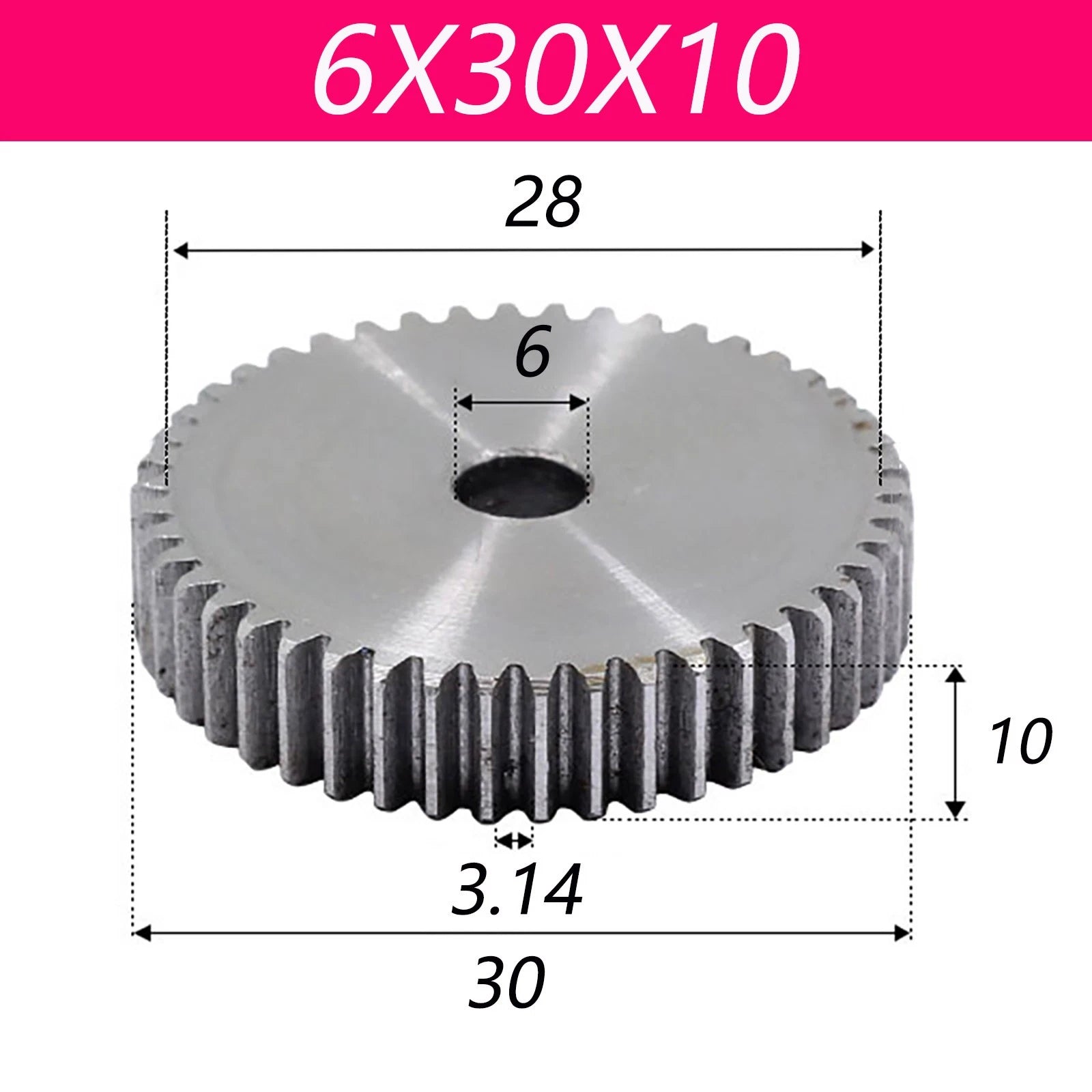1 Modul 45# Steel Spur Gears Pinion Gear Thick 10mm 8-200 Teeth Dia 18~153mm