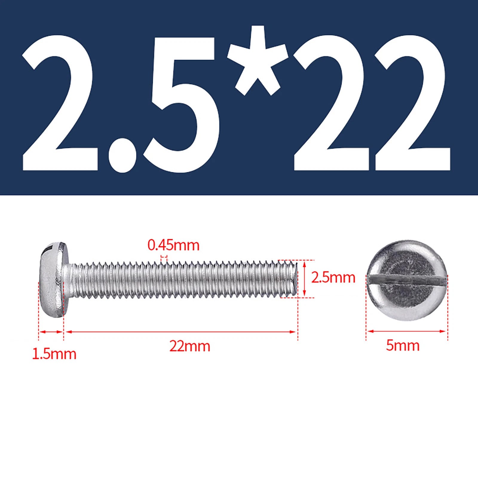 M1.6 to M10 Slotted Cheese Head Machine Screws | A2 Stainless Steel DIN 84