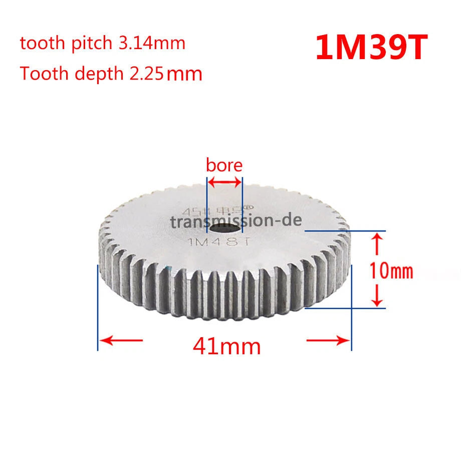 1 Mod 45# Steel Spur Gears Pinion Gear Thickness 10mm 12-160 Teeth For 3D CNC