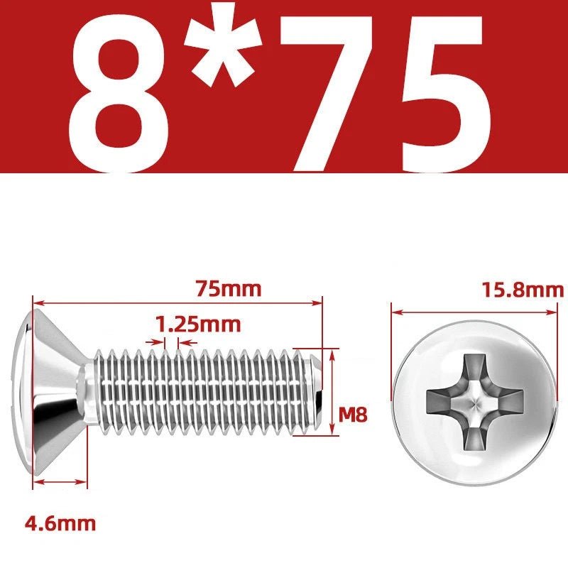 Phillips Oval Head Machine Screws Stainless Steel — M1.6 to M10, All Sizes - HomeDIYer