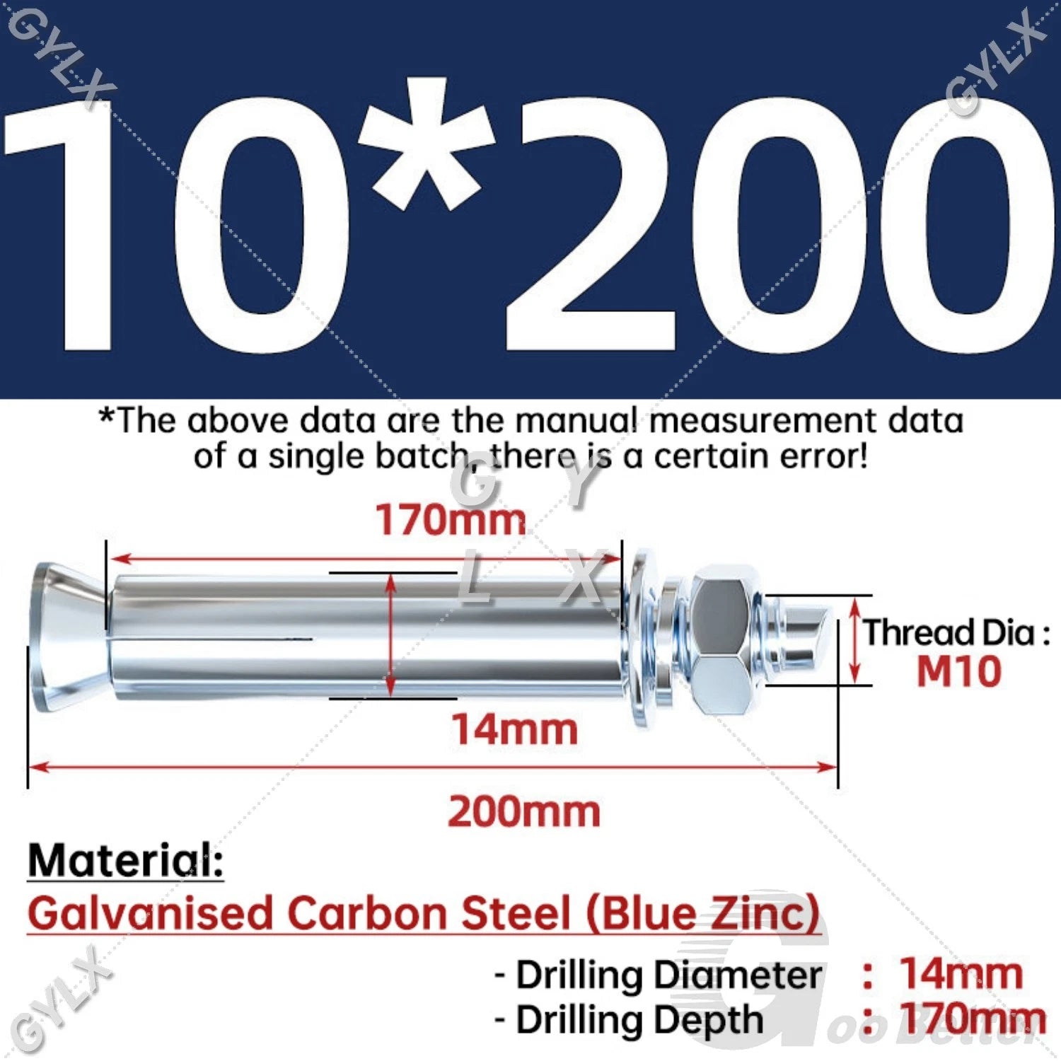 Concrete Expansion Bolts Wall Anchor Screws — M6 to M20 | Stainless Steel & Zinc Plated