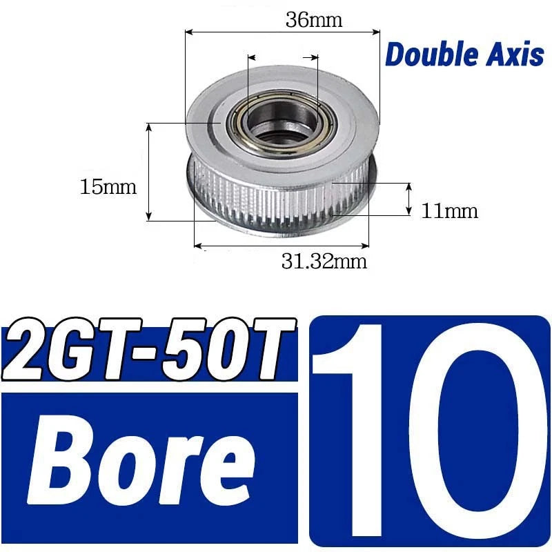 GT2 Timing Belt Pulley 16-100 Teeth 6-10mm Teeth Width Bore 3mm-25mm For 3D
