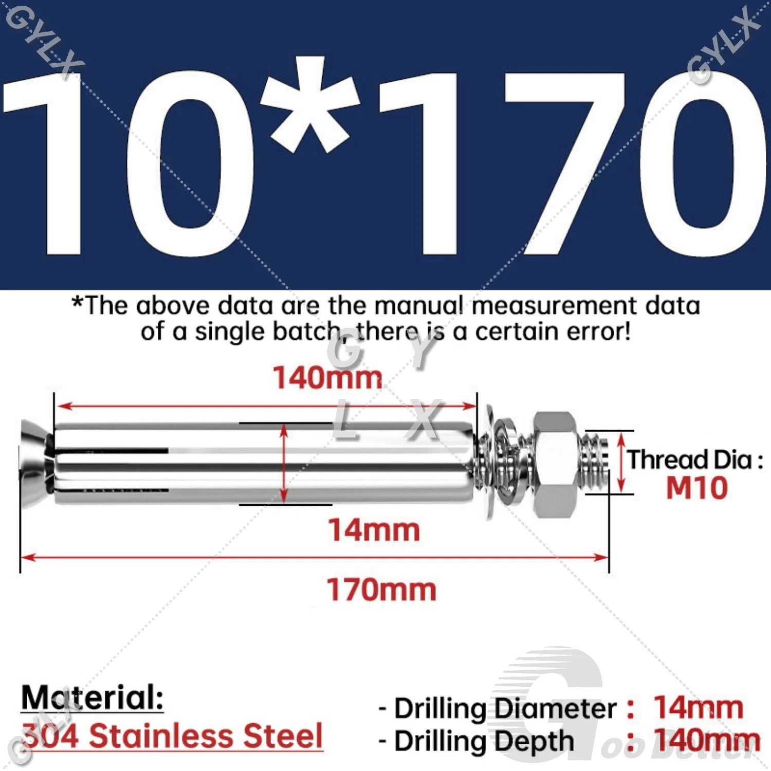Concrete Expansion Bolts Wall Anchor Screws — M6 to M20 | Stainless Steel & Zinc Plated