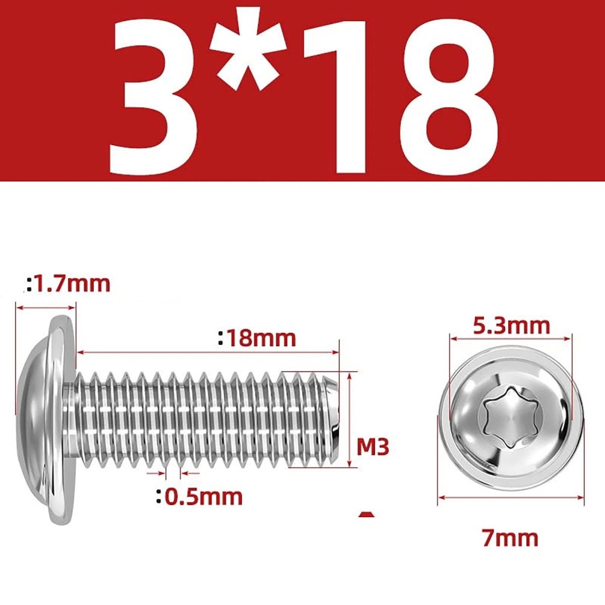 Torx Flanged Button Head Screws — 18 - 8 Stainless Steel, ISO 7380 - 2, M2 to M8 - HomeDIYer