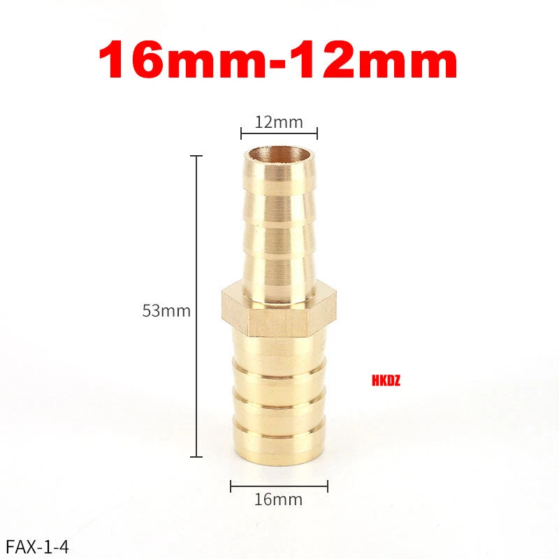 Brass Barbed Hosetail Straight Connector — Air Water Fuel Gas Hose Joiner
