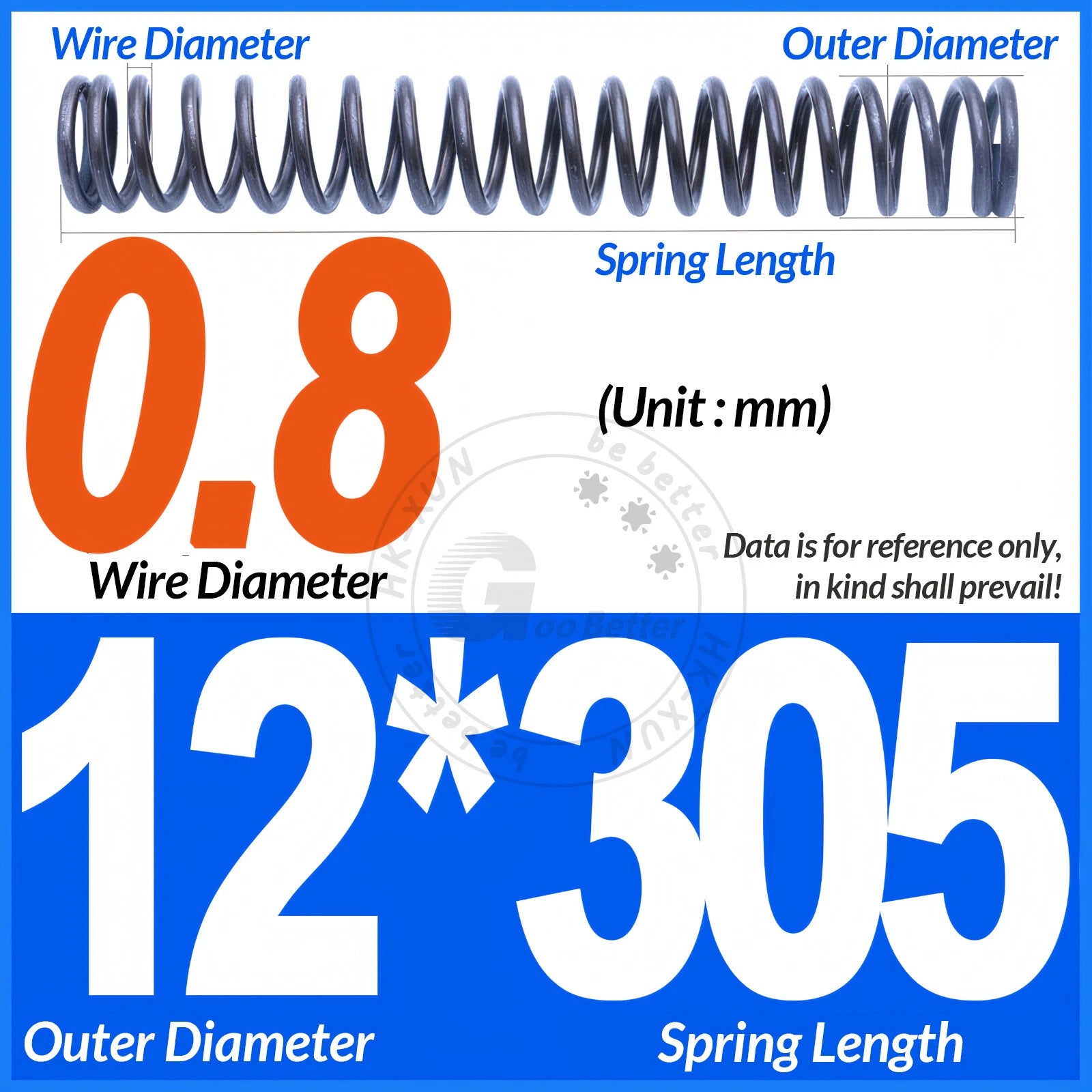 Length 305mm Compression Spring Pressure Springs OD 3-60mm Wire Dia 0.3mm-6.0mm