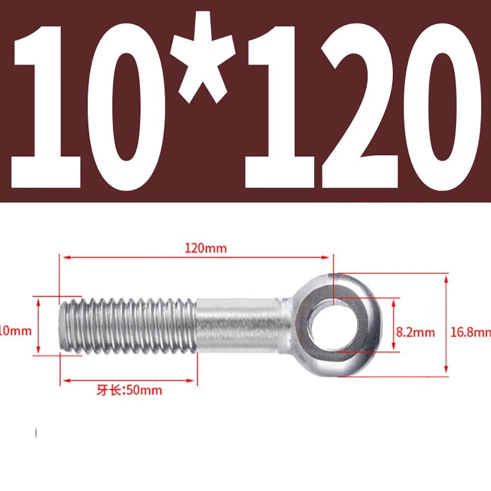M5 - M24 A2 304 Stainless Steel Partially Threaded Forged Eye Bolts with Rings for Wire Rope & Hanging - HomeDIYer