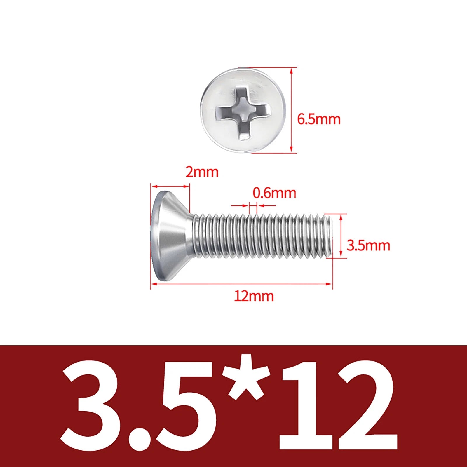 M3–M10 Phillips Countersunk Machine Screws – A2 Stainless Steel, Flat Head, Fully Threaded (3–100mm Overall Length)