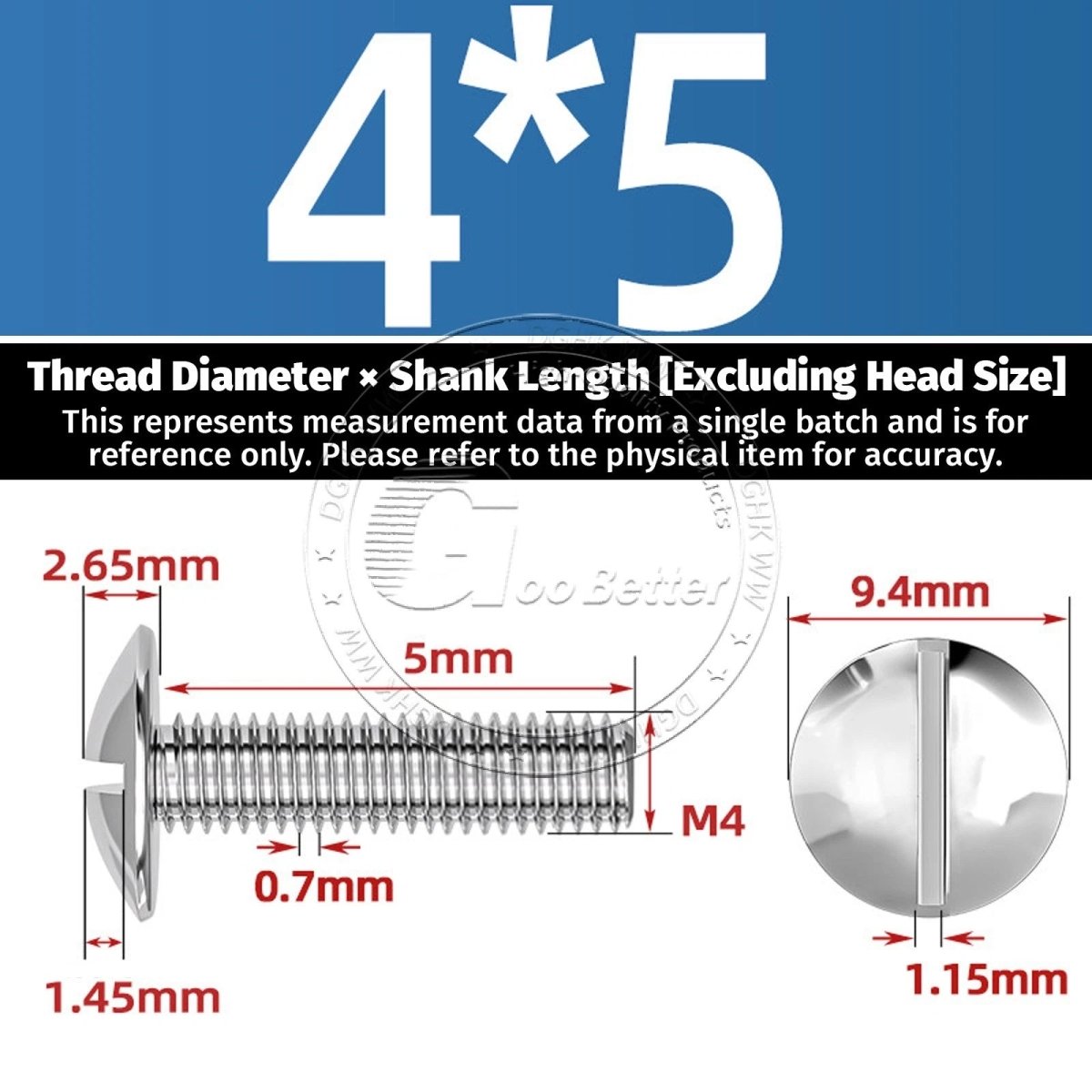 A2 Stainless Steel Mushroom Head Slotted Machine Screws — M2 to M8, Multiple Lengths - HomeDIYer
