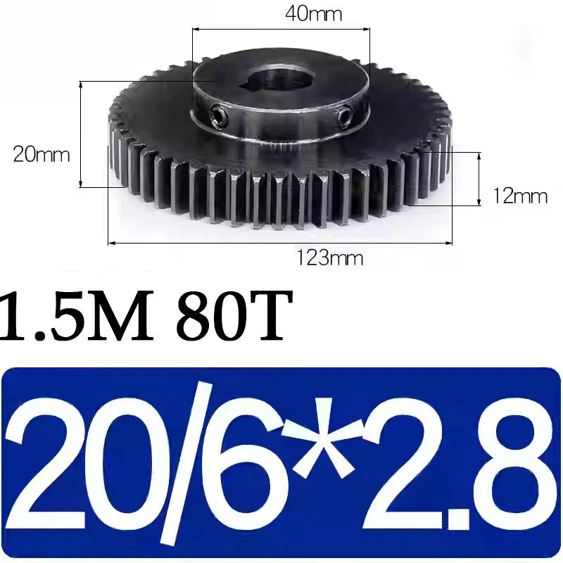 Spur Gears 1.5 Mod Transmission Gear With Step 45#Steel Pinion Motor Gear 30/80T