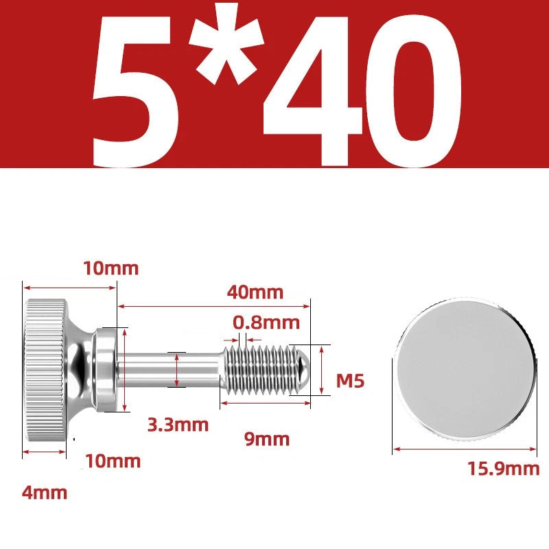 Knurled Thumb Screws Stainless Steel — M2 M2.5 M3 M4 M5 M6 M8 M10 Hand Knob Bolts