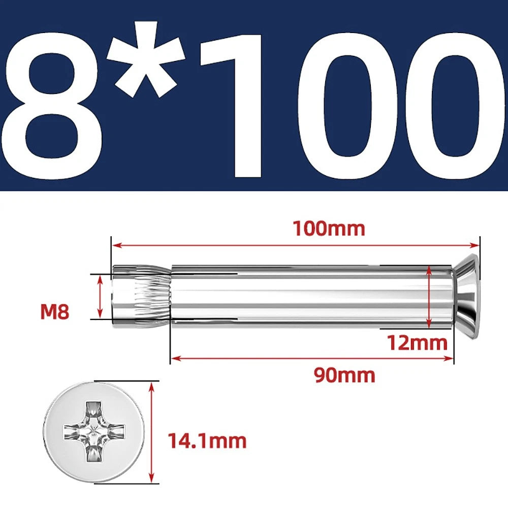 Sleeve Anchor Countersunk Phillips Expansion Bolts M6–M12 | 304/201 SS & Zinc