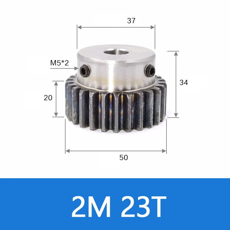 Spur Gear 45# Steel Transmission Gear 1.5/2 Mod 12-27 Teeth With Step Motor Gear