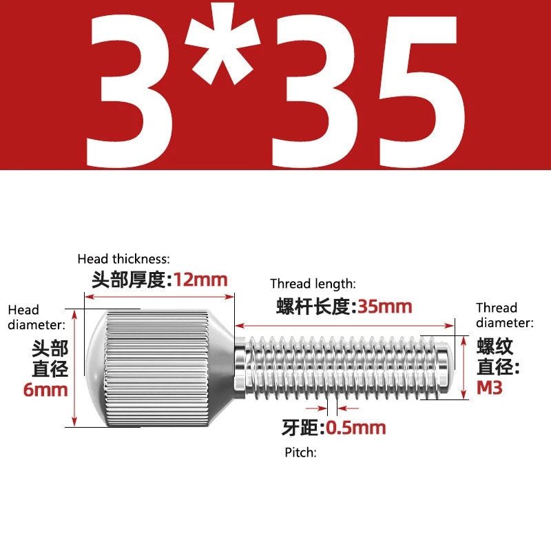 A2 Stainless Steel Knurled Thumb Screws – Small Head, Hand Tighten Fasteners (M2 to M8) - HomeDIYer