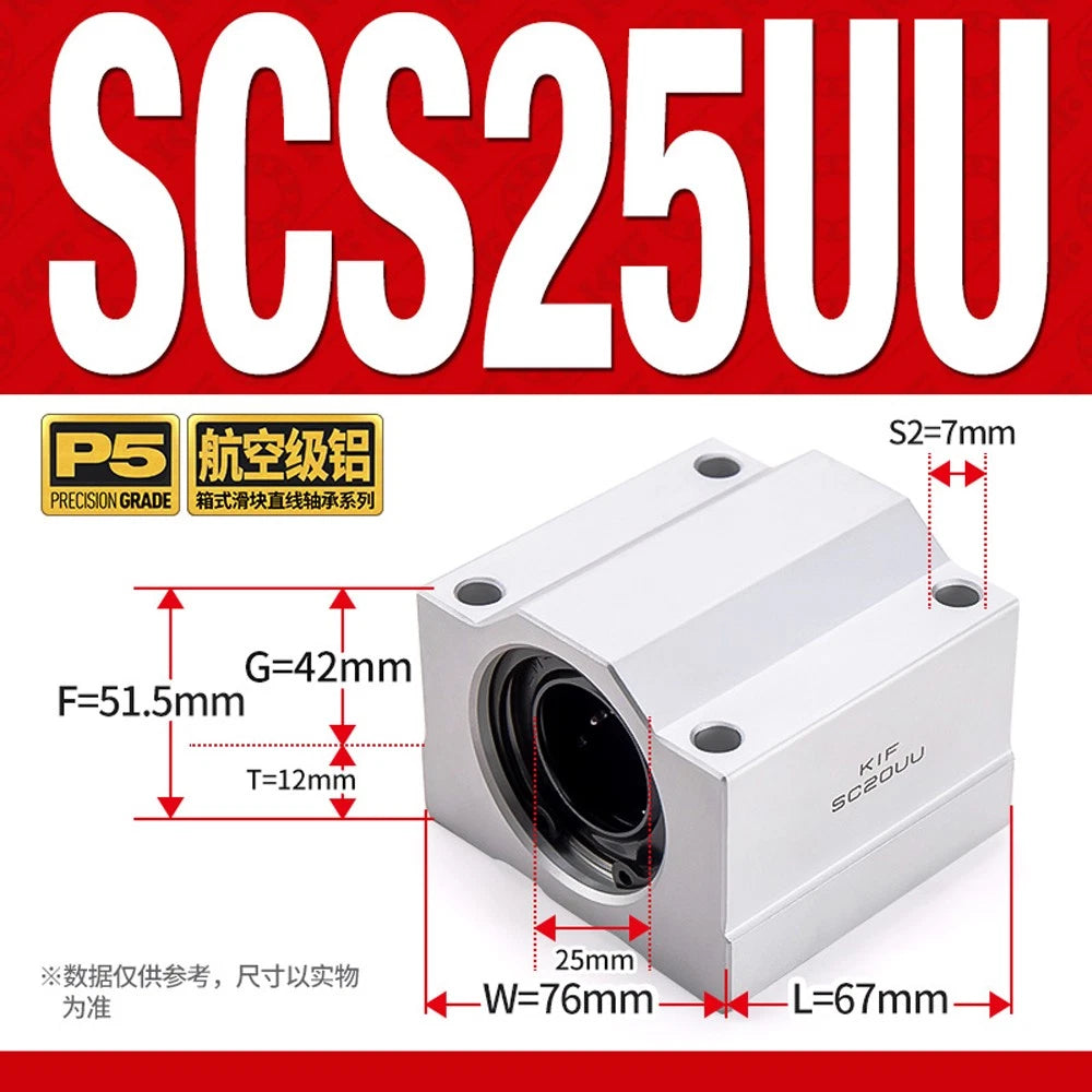 SCS/SBR/TBR/SC-VUU Linear Motion Ball Bearings Diameter 8~60mm Slide Bushing CNC
