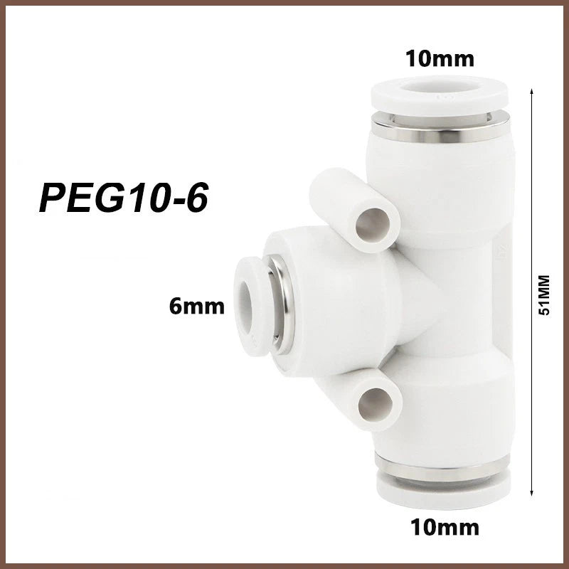 Pneumatic Push Fit Connectors Air Hose Speed Push In Fittings PU PE PY PG PEG