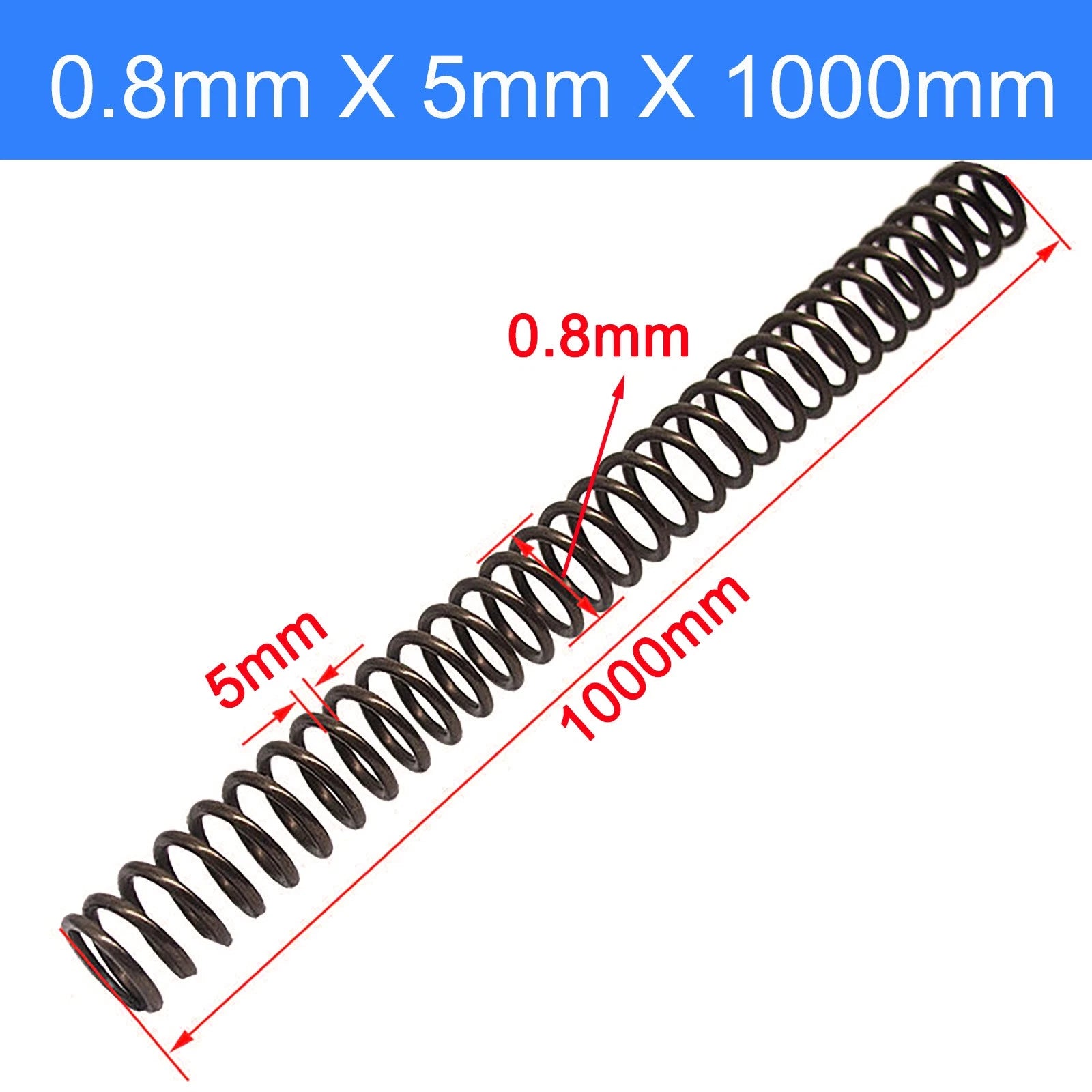 1M Compression Spring Spring Steel Extra Long Pressure Coil Wire Dia 0.3mm-4.5mm