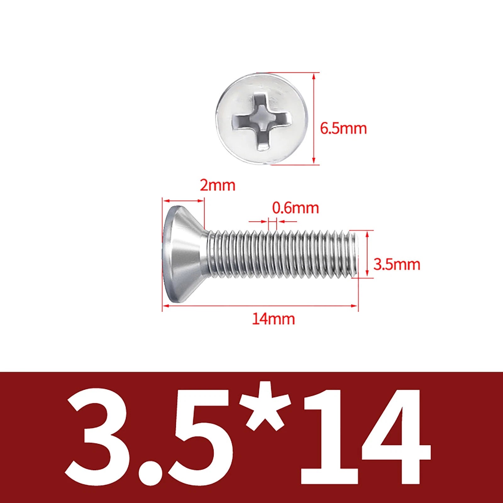 M3–M10 Phillips Countersunk Machine Screws – A2 Stainless Steel, Flat Head, Fully Threaded (3–100mm Overall Length)