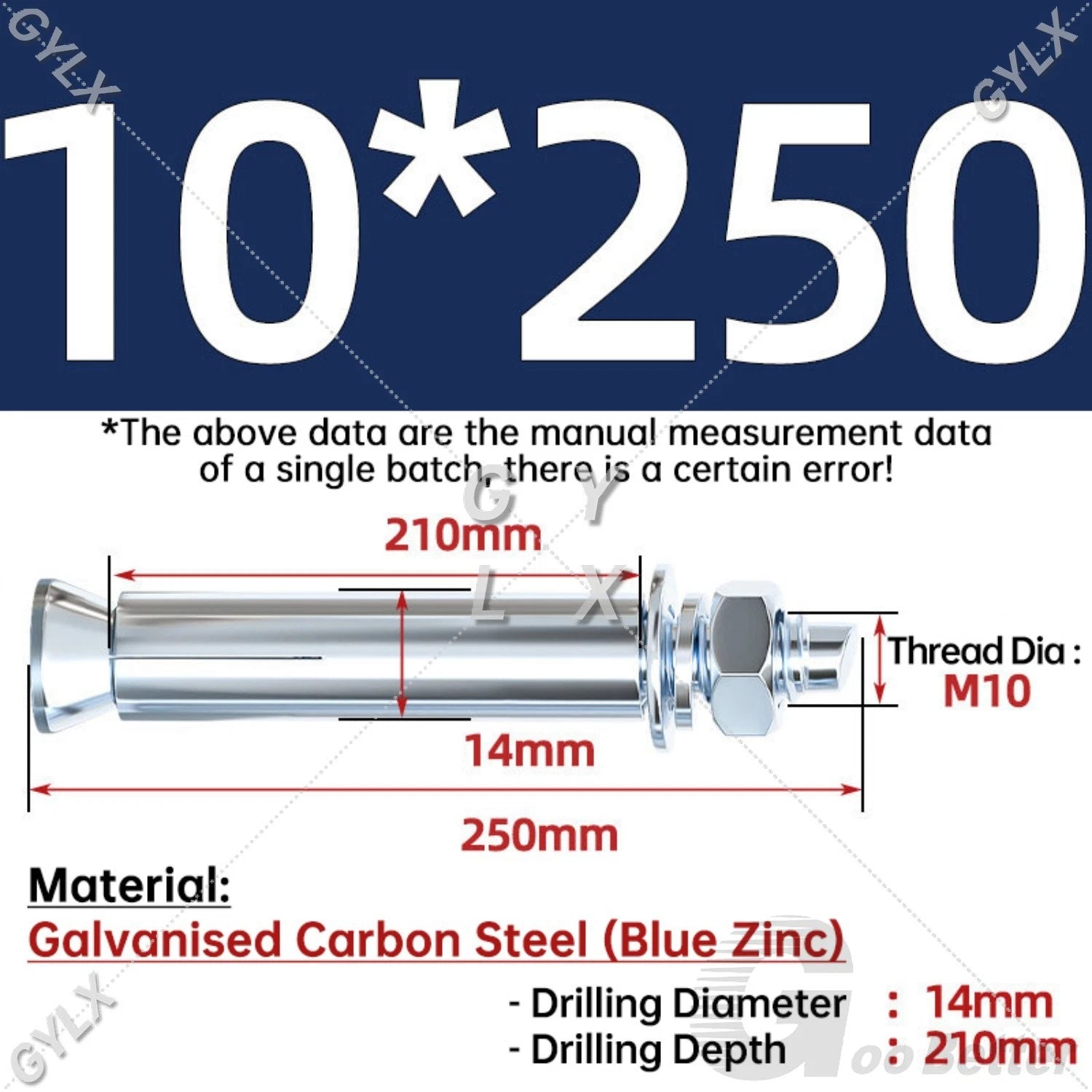 Concrete Expansion Bolts Wall Anchor Screws — M6 to M20 | Stainless Steel & Zinc Plated