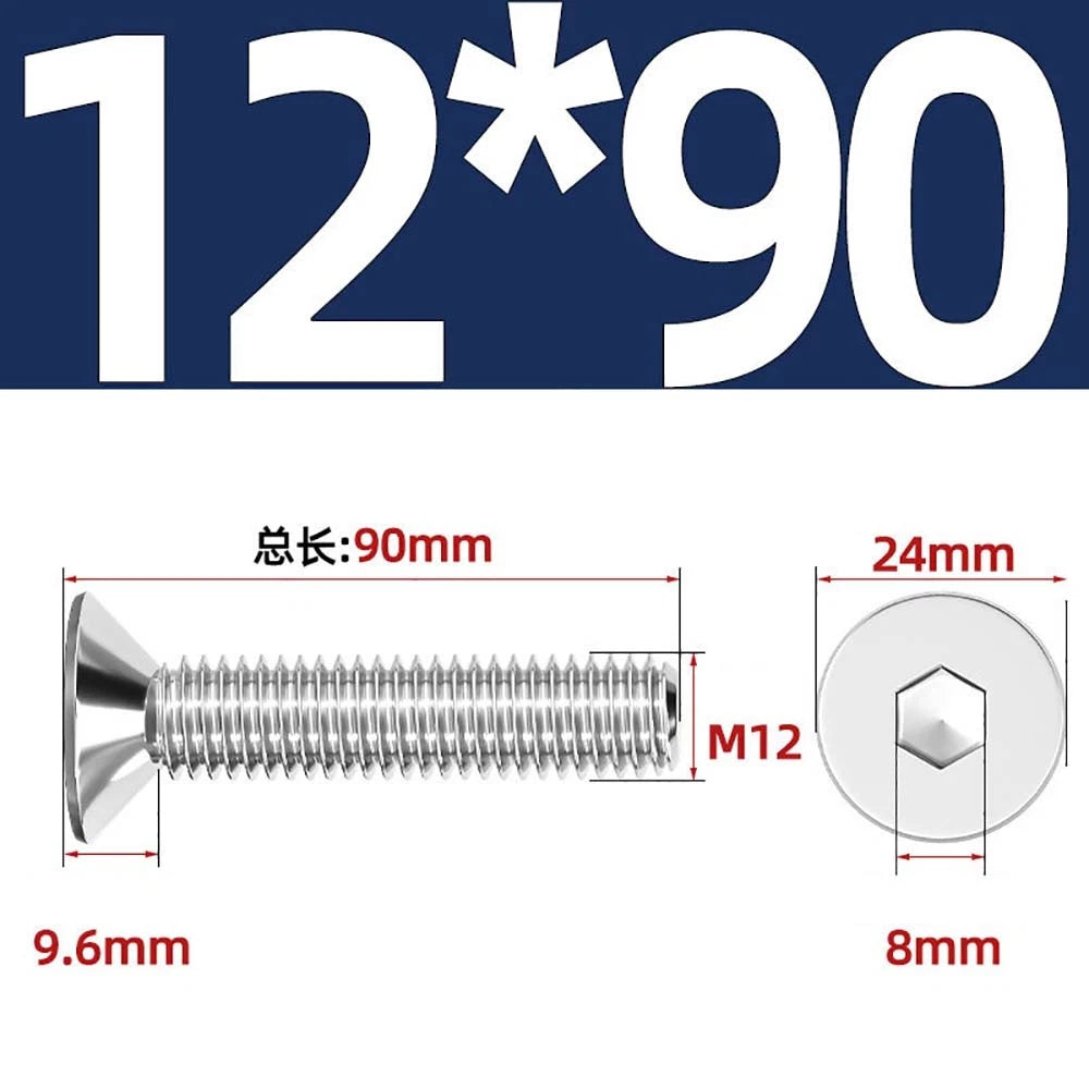 Countersunk Hex Socket Screws – A2 Stainless Steel, M2 to M16, DIN 7991, Fully Threaded