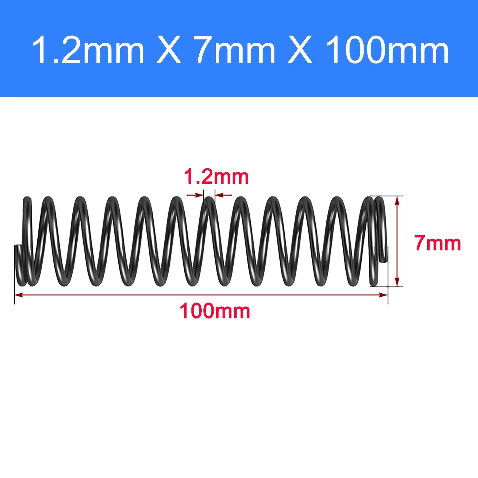 Spring Steel Compression Spring Pressure Coil 1.2mm Wire OD 5-25mm 10-150mm DIY
