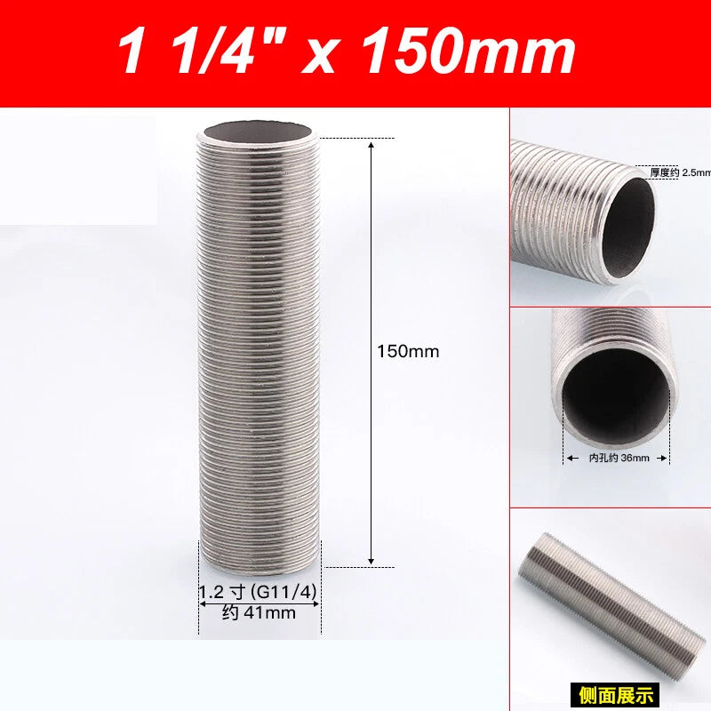 A2 Stainless Steel Male Threaded Rod Connector Stud — Pipe Fitting Bar