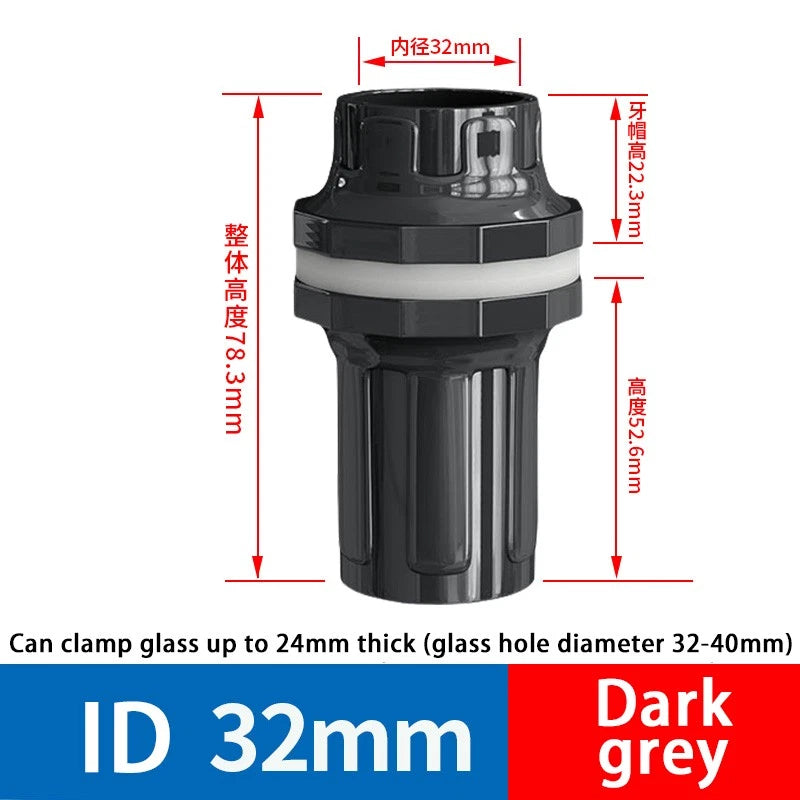 PVC Aquarium Elbow 90° Threads Tank Filter Connection Water Fittings ID 20-50mm