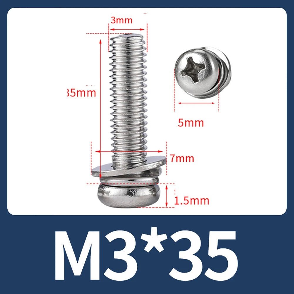 M2–M10 Phillips Button Head Machine Screws — 304 Stainless Steel - HomeDIYer