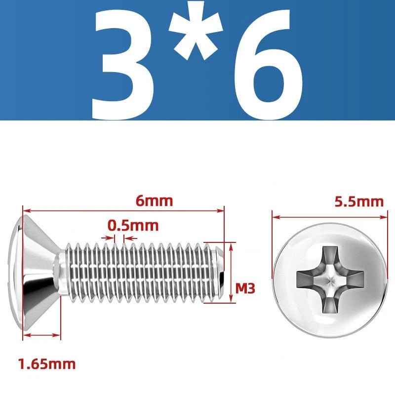 Phillips Oval Head Machine Screws Stainless Steel — M1.6 to M10, All Sizes - HomeDIYer
