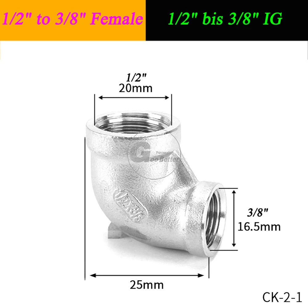 A2 Stainless Steel BSP Reducer Elbow Pipe Fittings | 1/8" to 4" Male Female