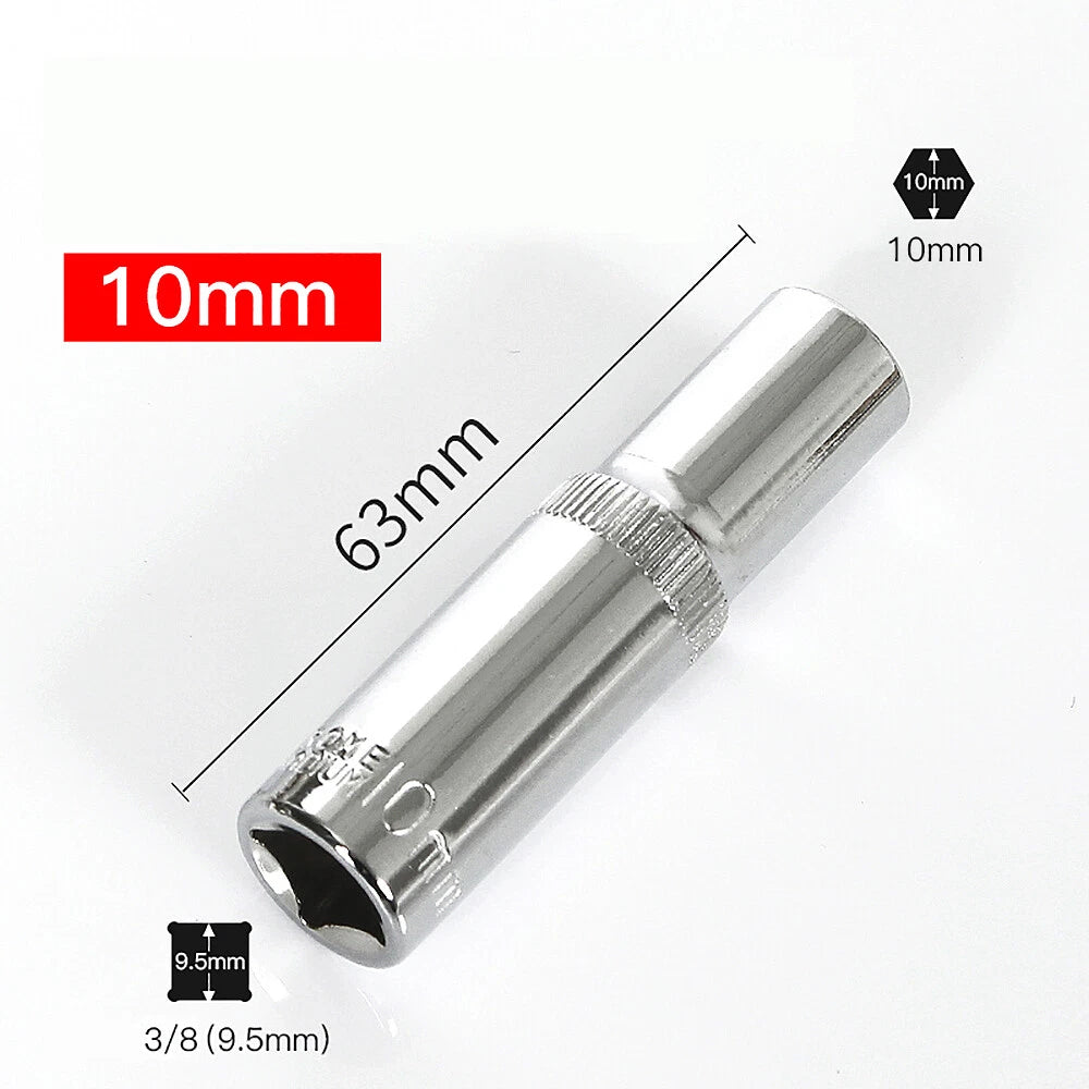 3/8" 6mm-24mm Hex Socket Drive Screwdriver Drill Set Ratchet Wrench Adapter Rod