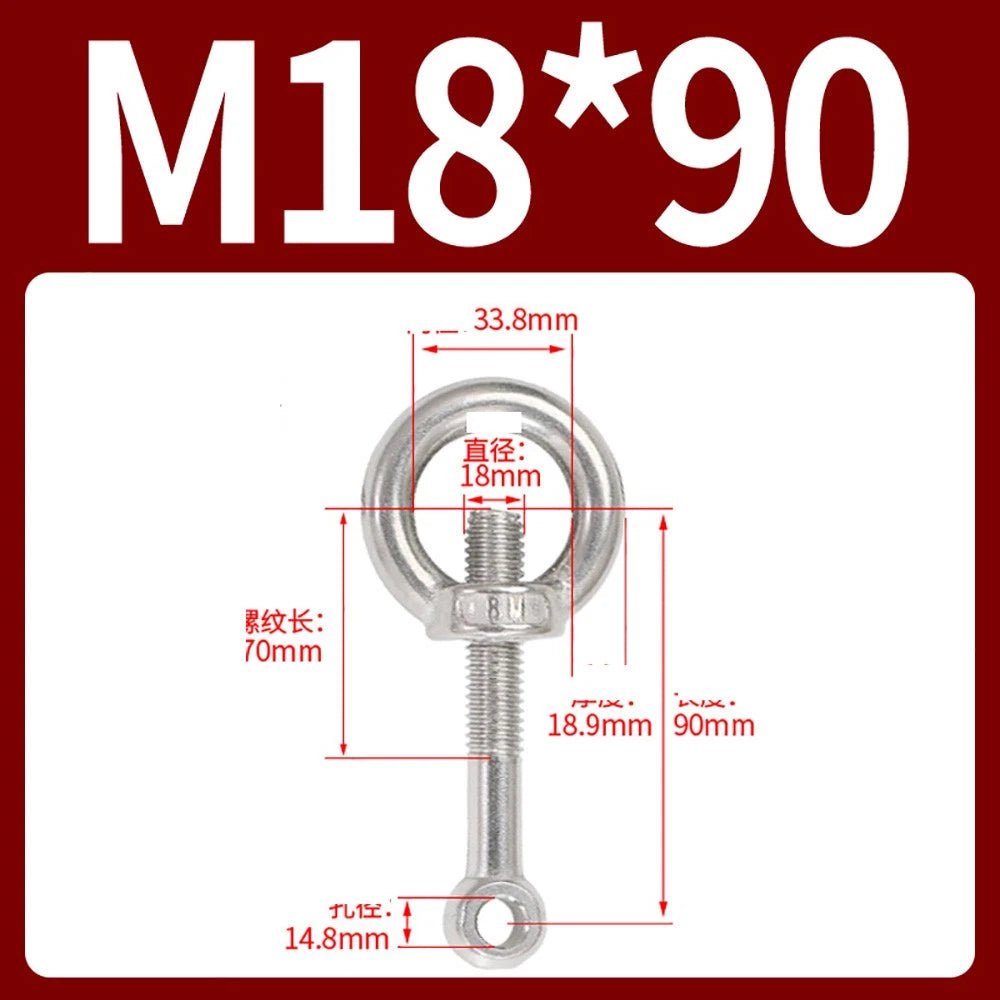 M14–M24 Lifting Eye Bolt & Eye Nut Set | 304 Stainless Steel | 50–200mm - HomeDIYer