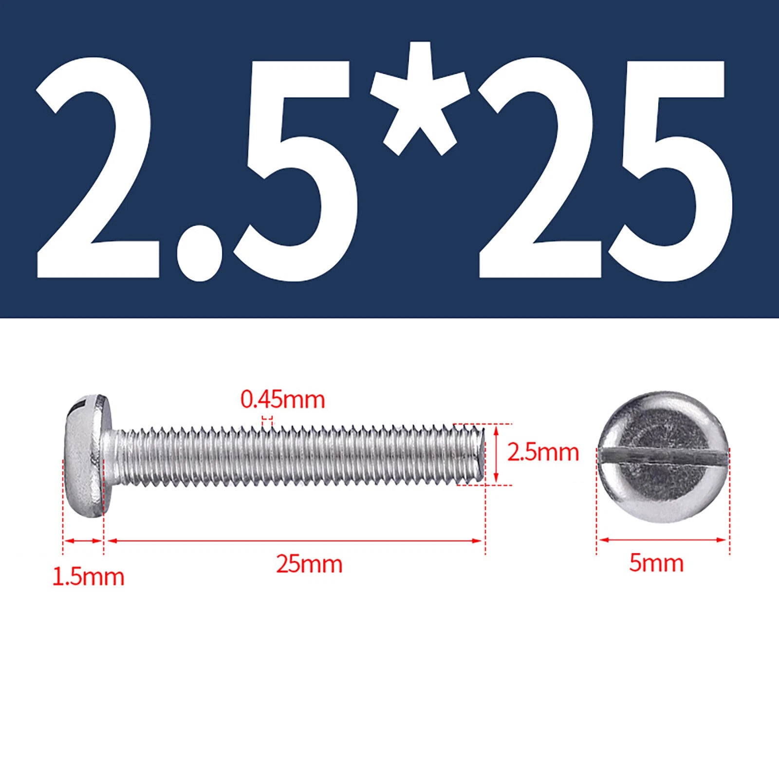 M1.6 to M10 Slotted Cheese Head Machine Screws | A2 Stainless Steel DIN 84