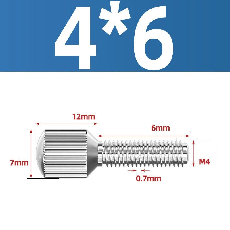 Knurled Thumb Screws – 304 Stainless Steel Small Head Thumbscrew Bolts M2–M8