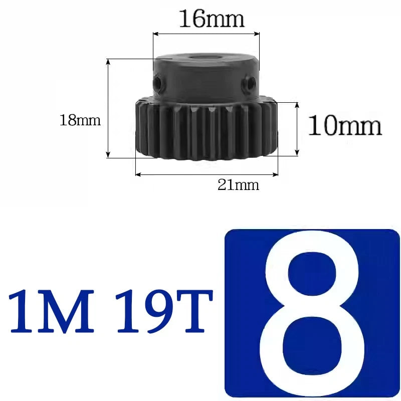 Spur Gears 1 Mod Transmission Gear With Step 45# Steel Pinion Motor Gear 10T~29T
