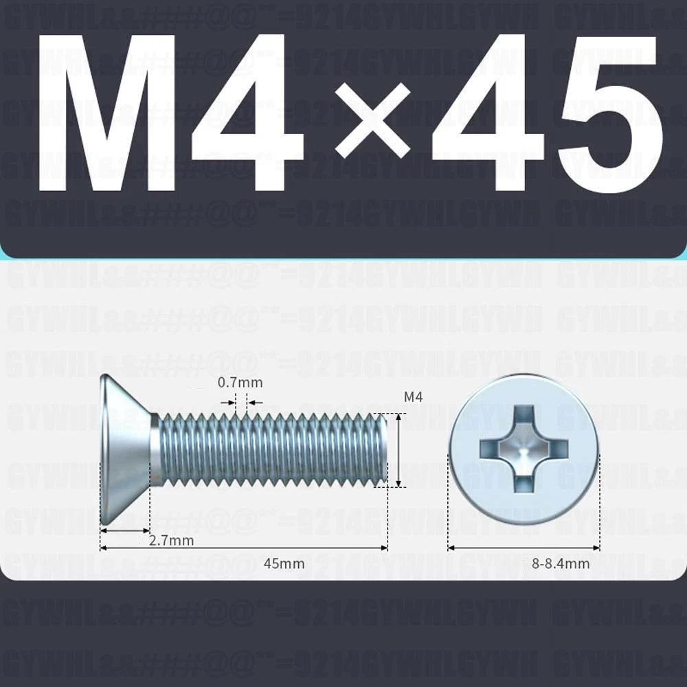 M3–M12 Zinc Plated Phillips Countersunk Machine Screws DIN 965 | Flat Head Bolts