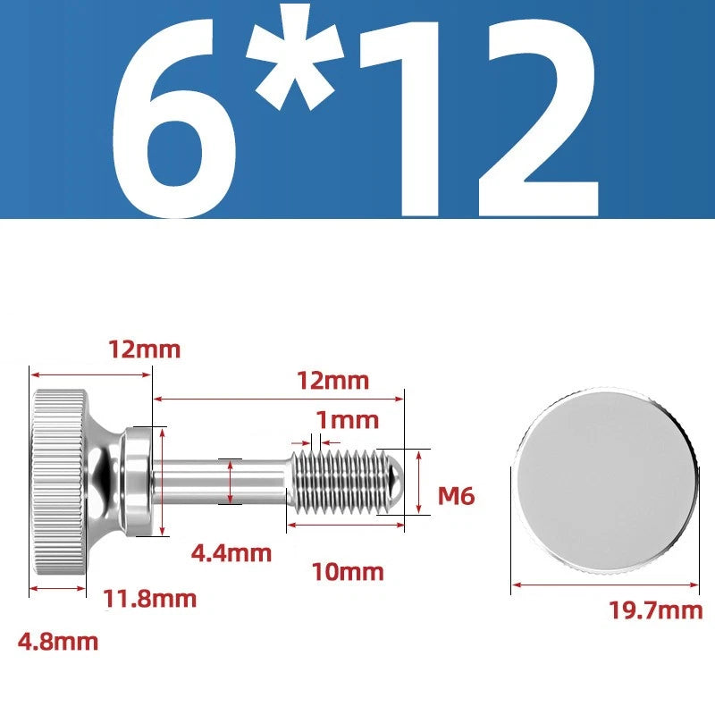 Knurled Thumb Screws Stainless Steel — M2 M2.5 M3 M4 M5 M6 M8 M10 Hand Knob Bolts