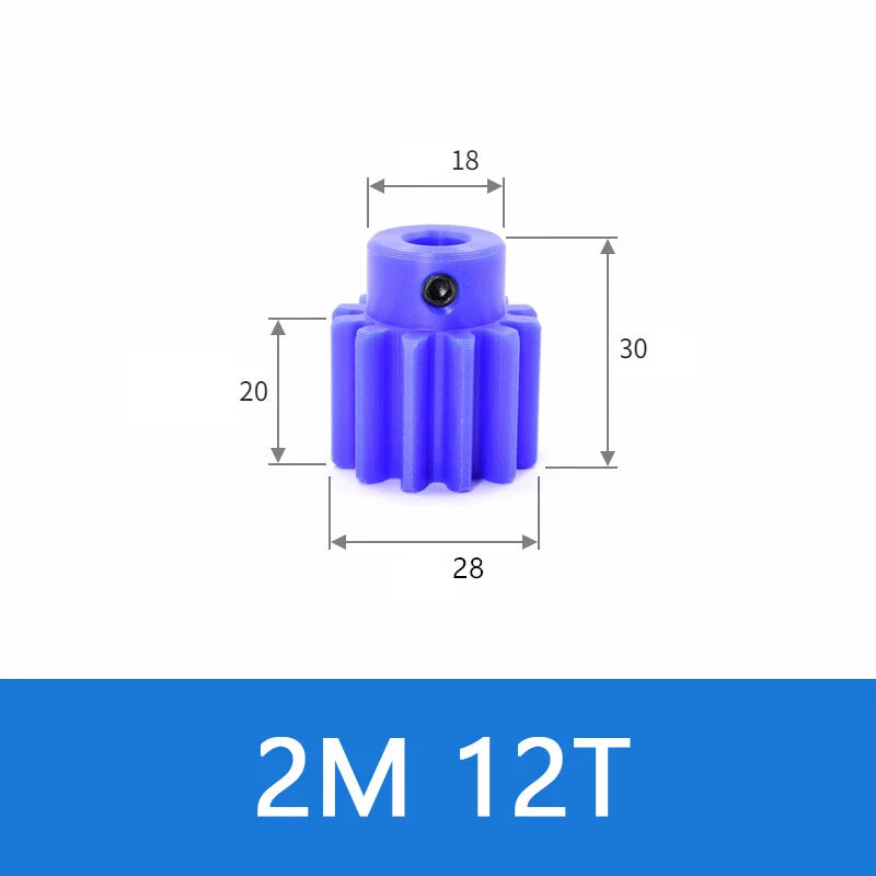 Blue Nylon Spur Gears 1/1.5/2/3Mod Transmission Gear 12-60T With Step Motor Gear
