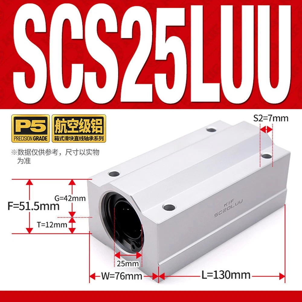 SCS/SBR/TBR/SC-VUU Linear Motion Ball Bearings Diameter 8~60mm Slide Bushing CNC